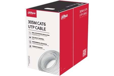 DAHUA 305metre PFM920I-6UN-C Cat6 Beyaz UTP Data Kablosu