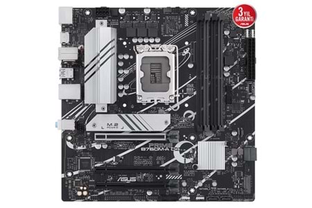 ASUS PRIME B760M-A D4-CSM DDR4 HDMI-DP PCIE 4.0 1700p mATX KURUMSAL ANAKART