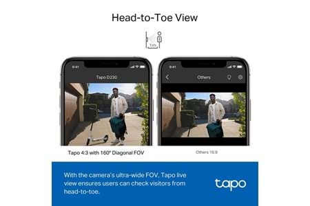 TP-LINK Tapo D230S1 Tapo Akıllı ve Pilli Görüntülü Kapı Zili