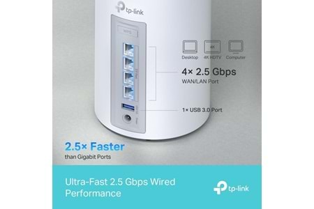 TP-LINK DECO BE65 BE11000 Tüm Evde Mesh Wi-Fi 7 Sistemi