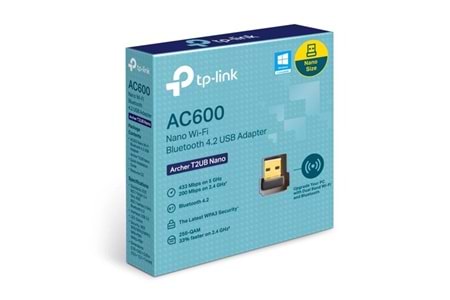 TP-LINK ARCHER T2UB AC600 Nano Wi-Fi Bluetooth 4.2 USB Adaptör