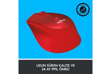 Logıtech M330 Sessiz Kablosuz Mouse-Kırmızı 910-004911