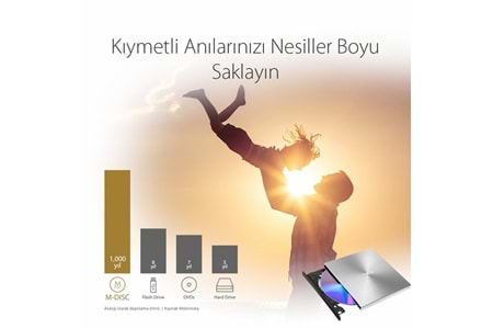 Asus Zendrive-U5s Sdrw-08U5s-U Harici İnce Dvd Yazıcı M-Disc Destekli Metal Kasa