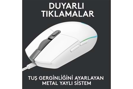 LOGITECH G G102 Lıghtsync Oyuncu Mouse Beyaz 910-005824