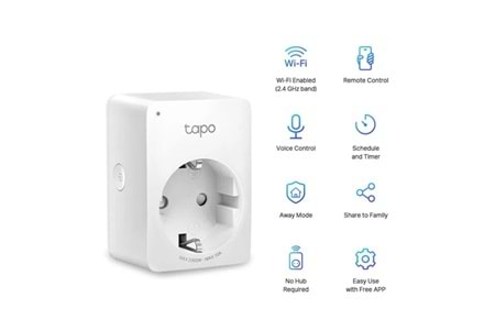 TP-LINK TAPO P100 Mını Wi-Fi Akıllı Priz 2-li paket