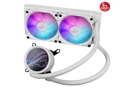 ASUS 240MM ROG RYUO III ARGB ANIME MATRIX LED EKRAN AM5-1700P SIVI SOĞUTMALI İŞLEMCİ FANI BEYAZ