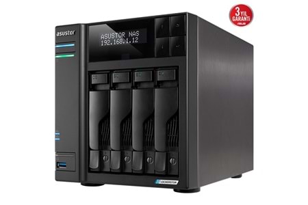 ASUSTOR LOCKERSTOR 4 Gen2 AS6704T-4GB CELERON N5105-4GB RAM-4diskli Nas Server (Disksiz)