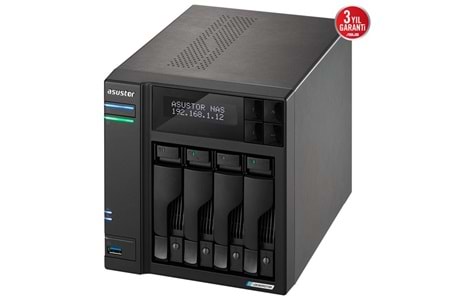 ASUSTOR LOCKERSTOR 4 Gen2 AS6704T-4GB CELERON N5105-4GB RAM-4diskli Nas Server (Disksiz)