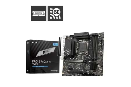 MSI PRO B760M-A WIFI-6E DDR5 HDMI-DP PCIE 4.0 1700p ATX