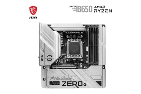 MSI B650M PROJECT ZERO WIFI-6E DDR5 HDMI-DP PCIE 4.0 AM5 mATX