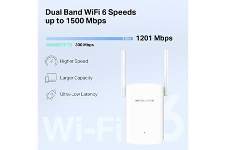 MERCUSYS ME60X AX1500 MENZİL GENİŞLETİCİ PRİZ TİP 