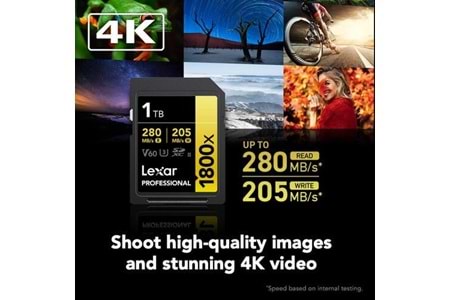 LEXAR 1TB PROFESSIONAL 1800X LSD1800001T-BNNNU SDHC HAFIZA KARTI