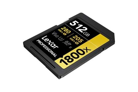 LEXAR 512GB PROFESSIONAL 1800X LSD1800512G-BNNNG SDHC HAFIZA KARTI