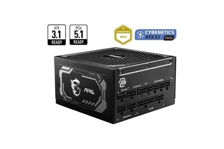 MSI 1250W 80+ GOLD MAG A1250GL PCIE 5.1 TAM MODÜLER POWER SUPPLY