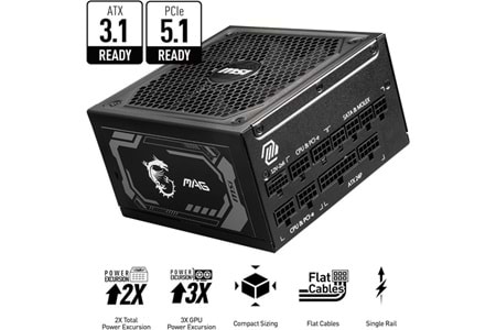 MSI 1000W 80+ GOLD MAG A1000GL PCIE 5.1 TAM MODÜLER POWER SUPPLY