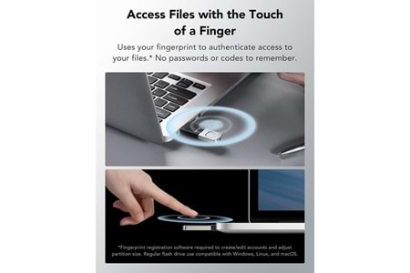 LEXAR 256GB JUMP DRIVE FINGERPRINT F35 PRO LJDF35P256G-RNBNG USB 3.2 BELLEK