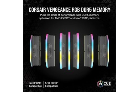 CORSAIR 32GB (2X 16GB) DDR5 6000MHZ CL28 RGB DUAL KIT PC RAM VENGEANCE CMH32GX5M2B6000Z28
