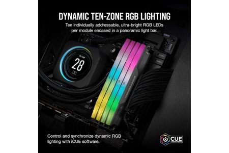CORSAIR 32GB (2X 16GB) DDR5 6000MHZ CL28 RGB DUAL KIT PC RAM VENGEANCE CMH32GX5M2B6000Z28
