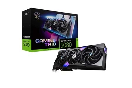 MSI RTX 5080 16GB GAMING TRIO OC 16GB GDDR7 256BİT HDMI-DP PCIe5.0