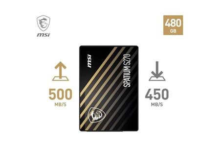 MSI 480GB SPATIUM S270 500-450MB/s SSD SATA-3 DİSK
