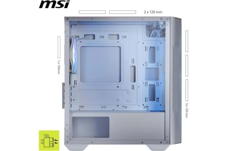 MSI MAG FORCE M100R WHITE GAMING MICRO-TOWER PC KASASI BEYAZ