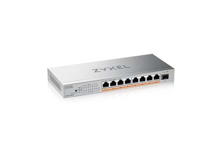 ZYXEL 8port XMG-108HP 2.5 GIGABIT 1-SFP 10GBE 100W YÖNETİLEMEZ POE SWITCH