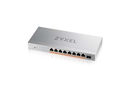 ZYXEL 8port XMG-108HP 2.5 GIGABIT 1-SFP 10GBE 100W YÖNETİLEMEZ POE SWITCH