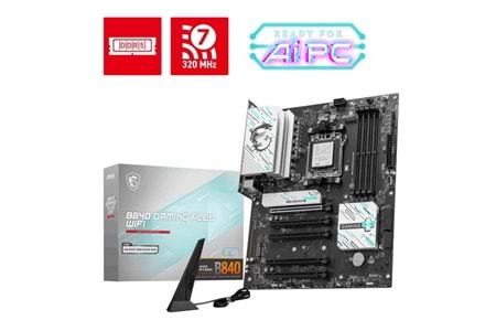 MSI PRO B840M GAMING PLUS WIFI6E DDR5 HDMI PCIe 16X v4.0 AM5 mATX