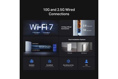 TP-LINK ARCHER BE450 WIFI7 BE7200 DUAL BAND ROUTER