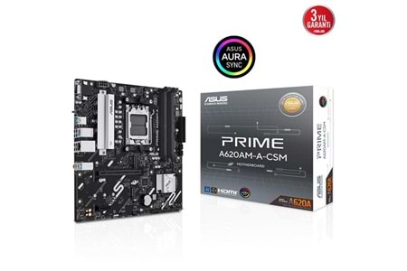 ASUS PRIME A620AM-A CSM DDR5 HDMI-DP PCIE 4.0 AM5 mATX KURUMSAL ANAKART