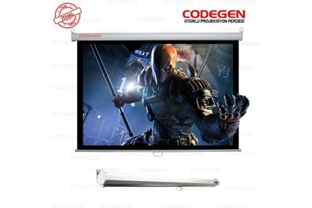 Codegen FAX-30 300x225 cm Storlu Manuel Fiber Glass Projeksiyon Perdesi (Arkası Siyah Fonlu)