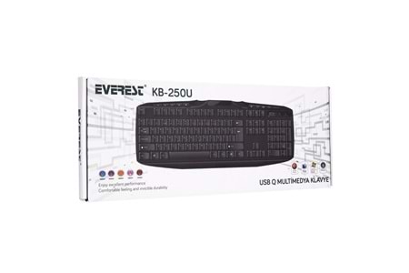 Everest KB-250U Siyah USB Q Multimedia Klavye