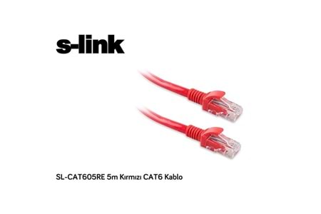 S-link SL-CAT605RE 5m Kırmızı CAT6 Patch Kablo