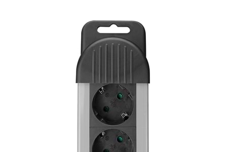 S-LINK Swapp SPGKS03 1.5m 3G1.5mm2 900 Joule 3-lü Akım Kor. Gri Priz Çoklayıcı