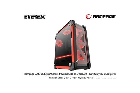 RAMPAGE CASTLE Çelik Gövdeli Gaming PC Kasası