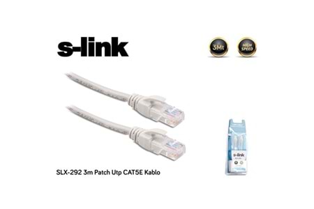 S-link SLX-292 3m Patch Utp Gri CAT5E Patch Kablo