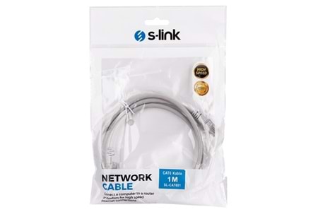 S-link SL-CAT601 1m CAT6 Gri Patch Kablo