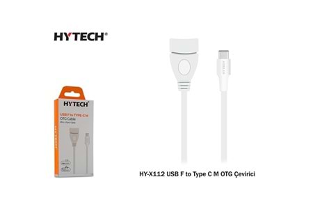 Hytech HY-X112 Beyaz USB F to Type C M OTG Çevirici