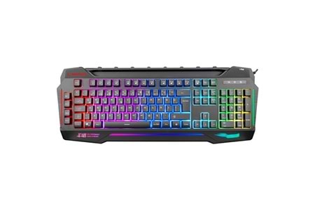 Rampage KB-R63 STAGE Siyah 4 Makro Fonksiyon Sese Duyarlı Işıklı Rainbow Q USB Ses Mik Çıkışlı Oyuncu Klavyesi