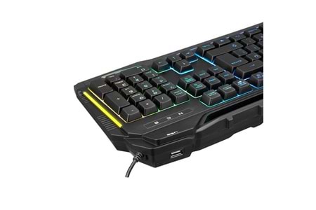 Rampage KB-R63 STAGE Siyah 4 Makro Fonksiyon Sese Duyarlı Işıklı Rainbow Q USB Ses Mik Çıkışlı Oyuncu Klavyesi