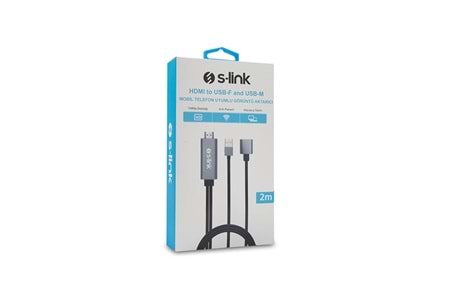 S-link SL-IPH25 HDMI to USB-F 2m Mobil Telefon Uyumlu Görüntü Aktarıcı Kablo