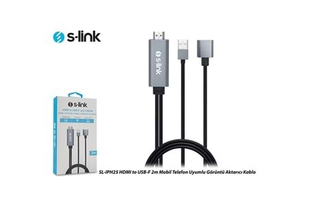 S-link SL-IPH25 HDMI to USB-F 2m Mobil Telefon Uyumlu Görüntü Aktarıcı Kablo