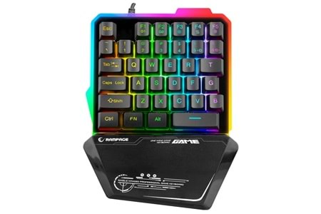 Rampage KB-R24 X-MINI RGB Zemin Aydınlatmalı Metal Taban Gövdeli Mini Gaming Oyuncu Klavyesi