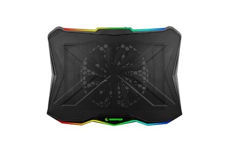 Rampage AD-RC8 SHOWY Siyah 180mm Fan 15''-17'' RGB Işıklı Notebook Soğutucu Stand