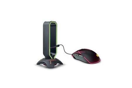 Rampage RM-H66 GUARD Siyah RGB Işıklı 2*Usb Port Kulaklık İçin Stand
