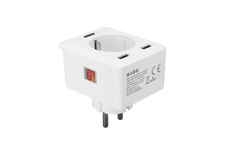 S-Link Swapp SL-04 10A Akım Korumalı Akıllı Priz 2 USB 2.4 Ghz Wifi TUYA Destekli