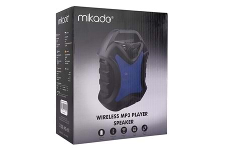 Mikado MD-5BT X-Life 5W 1200mAh Siyah/Mavi USB/SD Cart/Bluetooth Kablosuz MP3 Oynatıcı Hoparlör