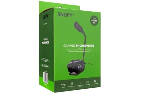 Snopy SN-110M Siyah Led Işıklı Usb Gaming Oyuncu Masaüstü Mikrofon
