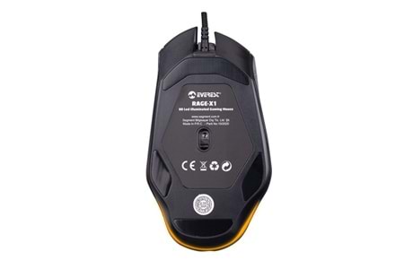 Everest RAGE-X1 Usb Siyah 8 Tuşlu Led Işıklı 6400dpi Gaming Oyuncu Mouse