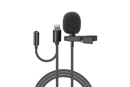 Snopy SN-MTK35 Siyah Lightning Tik-Tok Akıllı Telefon Kulaklık Çıkışlı Yaka Mikrofonu
